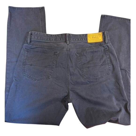 POLO RALPH LAUREN Navy Blue 5 Pocket Cotton Straight Pants Men's Size 33 x 32 - Picture 2 of 9